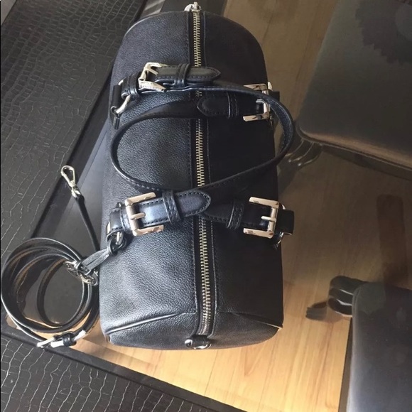 MICHAEL KORS GRAYSON BLACK MED SATCHEL HANDBAG - Picture 9 of 12